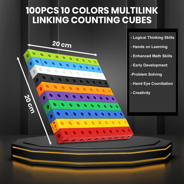 Dubkart Educational toys 100 Math Learning Cubes for Kids Children