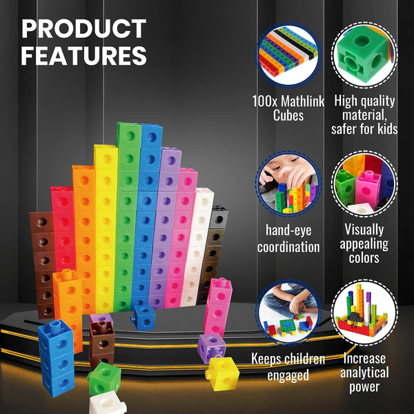 Dubkart Educational toys 100 Math Learning Cubes for Kids Children
