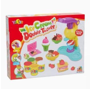 Dubkart Educational toys 18 PCS Double Ice Cream Twister Clay And Mold Playset