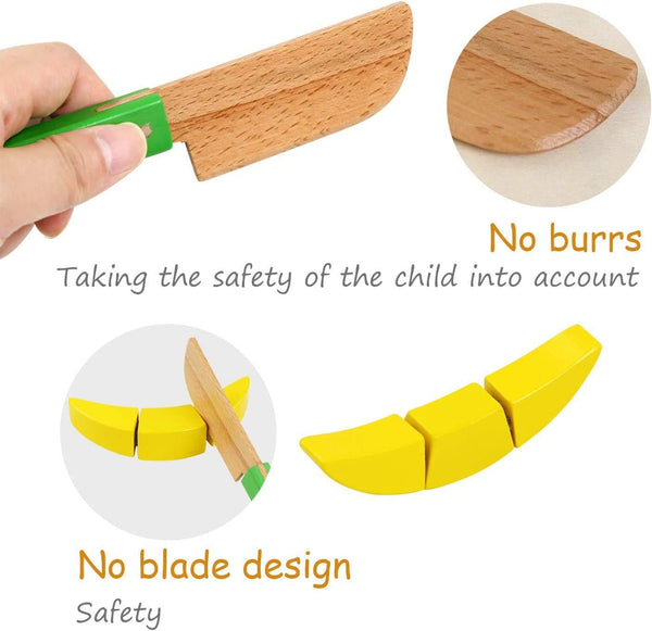 Dubkart Educational toys Kids Wooden Play Vegetables Fruits Food Pretend Play Toys Set