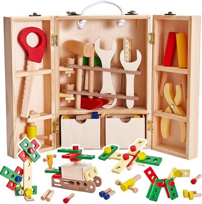 Dubkart Educational toys Kids Wooden Tool Box Pretend Play Toy Set