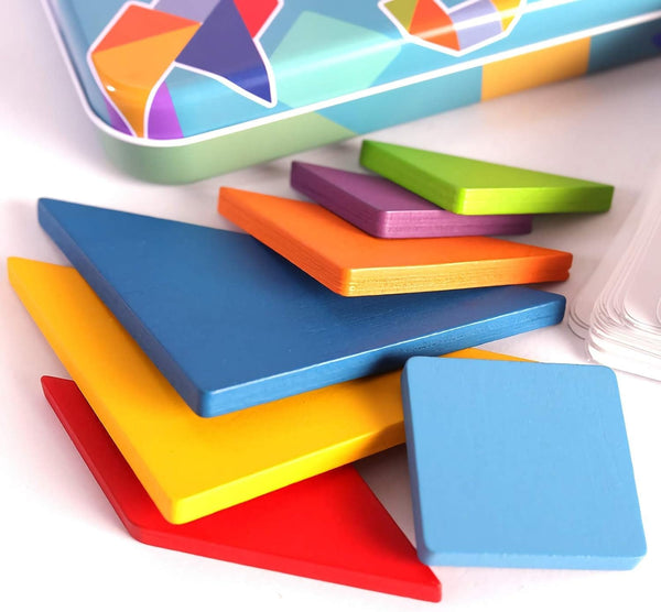 Dubkart Educational toys Tangram Kids Puzzle Early Education Box With 60 Cards (120 Puzzles)