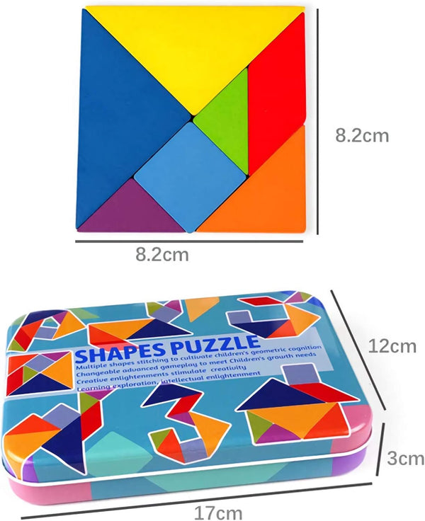 Dubkart Educational toys Tangram Kids Puzzle Early Education Box With 60 Cards (120 Puzzles)