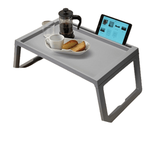 Dubkart Foldable Bed Table Tray Caddy for Food Laptop (Grey)
