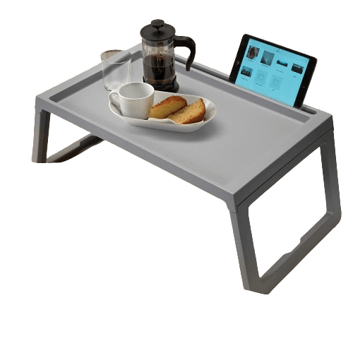 Dubkart Foldable Bed Table Tray Caddy for Food Laptop (Grey)