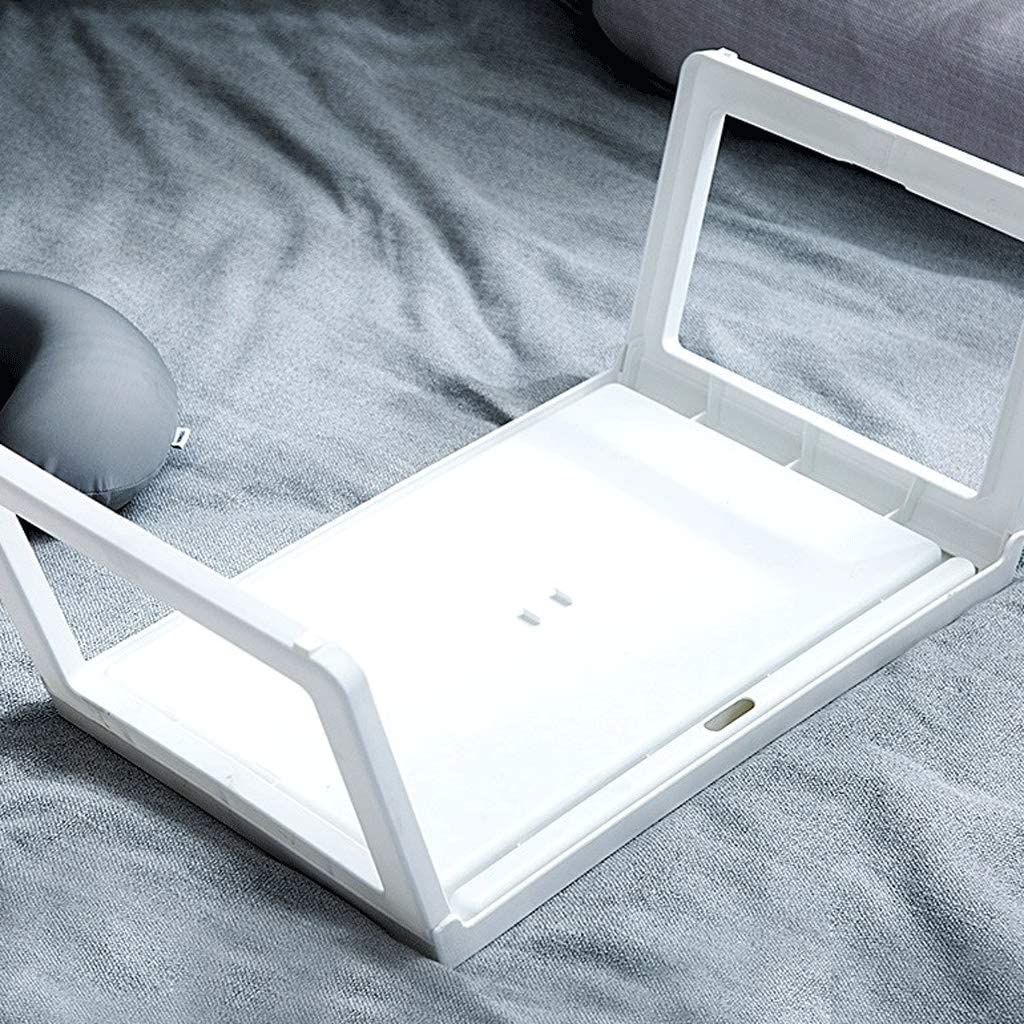 Dubkart Foldable Bed Table Tray Caddy for Food Laptop (White)