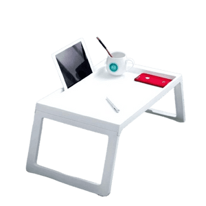 Dubkart Foldable Bed Table Tray Caddy for Food Laptop (White)