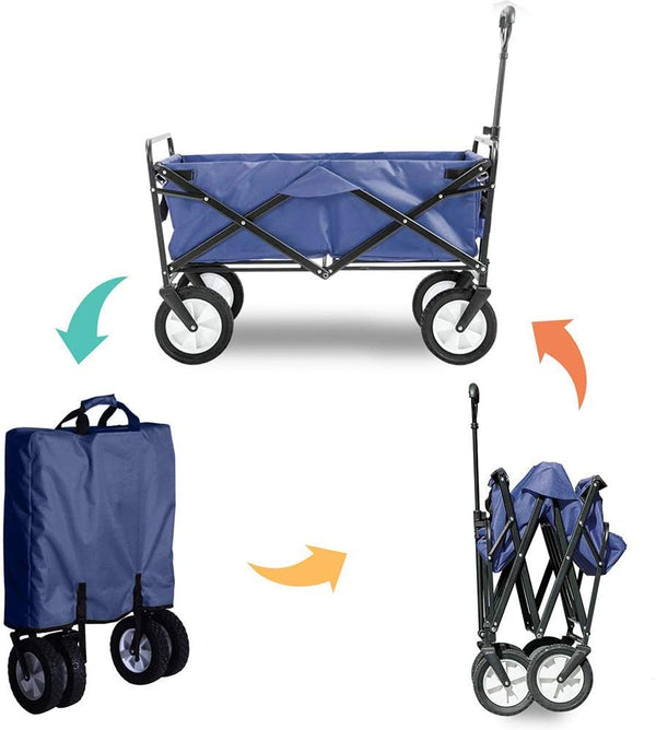 Dubkart Foldable Heavy Duty Garden Trolley Cart Wagon