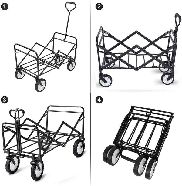 Dubkart Foldable Heavy Duty Garden Trolley Cart Wagon