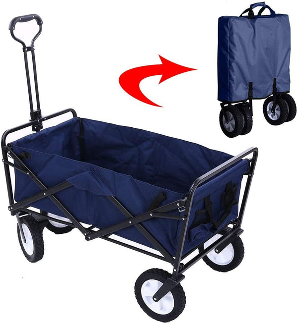 Dubkart Foldable Heavy Duty Garden Trolley Cart Wagon