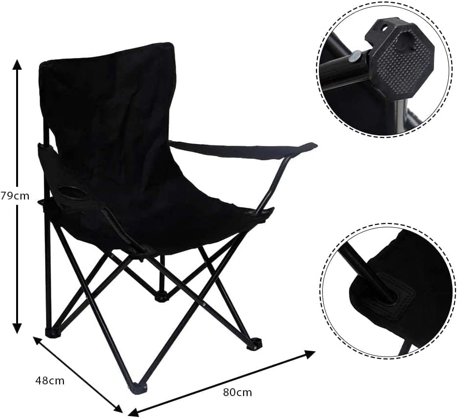 Dubkart Foldable Outdoor Desert Beach Camping Fishing Chair with Cup Holder