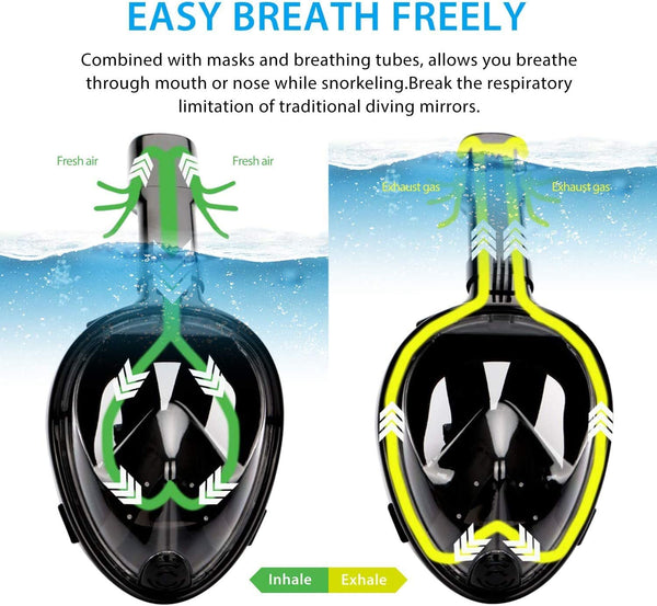Dubkart Full Face Snorkelling Diving Scuba Mask (Large)