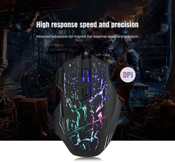 Dubkart Gaming 7 Buttons 3200Dpi LED Backlight USB Wired Gaming Mouse