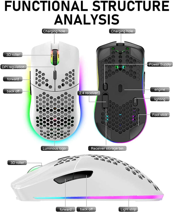 Dubkart Gaming Wireless RGB Gaming Mouse Mamba Snake PC Laptop USB