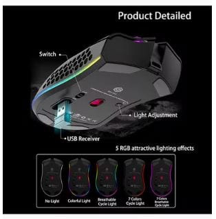 Dubkart Gaming Wireless RGB Gaming Mouse Mamba Snake PC Laptop USB