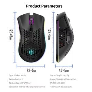 Dubkart Gaming Wireless RGB Gaming Mouse Mamba Snake PC Laptop USB