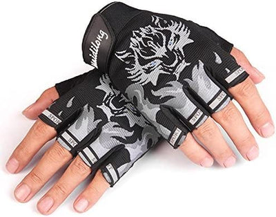 Dubkart Gloves Gym Cycling Sports Fitness Wrist Wrap Half-Finger Non-Slip Gloves