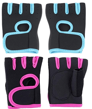Dubkart Gloves Gym Sports Fitness Workout Riding Cycling Gloves (Blue / Pink)