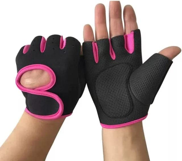Dubkart Gloves Gym Sports Fitness Workout Riding Cycling Gloves (Blue / Pink)