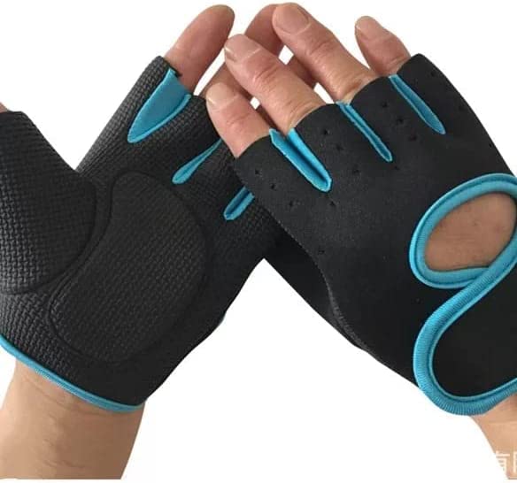 Dubkart Gloves Gym Sports Fitness Workout Riding Cycling Gloves (Blue / Pink)
