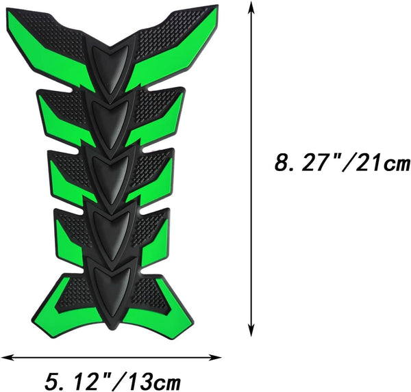 DubKart Green Motorcycle Bike Fuel Tank Pad Sticker 3D Rubber Decal