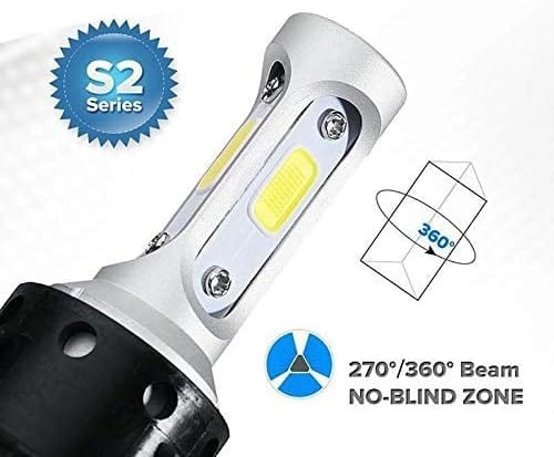 Dubkart H4 LED Car White Headlights with 8000LM Luminous