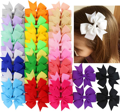 Dubkart Hair accessories 30 PCS Baby Girl Hair Bows Ribbon Boutique Clips Multi-Color