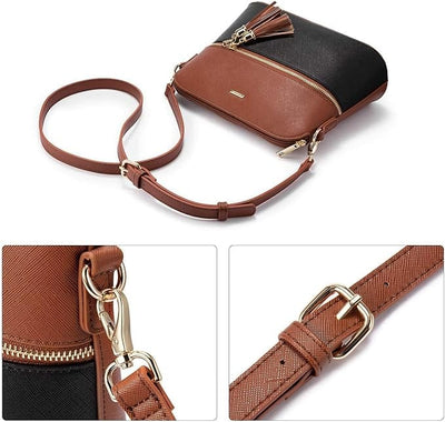 Dubkart Handbags 3 PCS Women's Tote Handbag Set (Brown and Black)