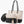 Dubkart Handbags 3PCS Women's Tote Hand Shoulder Bag Set Wallet Purse (Beige & Black)