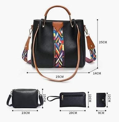 Dubkart Handbags 4 PCS Women Tote Handbag Set Shoulder Crossbody Wallet Purse
