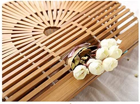 Dubkart Handbags Handmade Summer Bamboo Basket Straw Woven Tote Clutch Bag