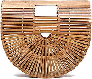 Dubkart Handbags Handmade Summer Bamboo Basket Straw Woven Tote Clutch Bag