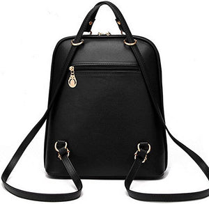 Dubkart Handbags Women's Casual Trendy Backpack Shoulder (Black)