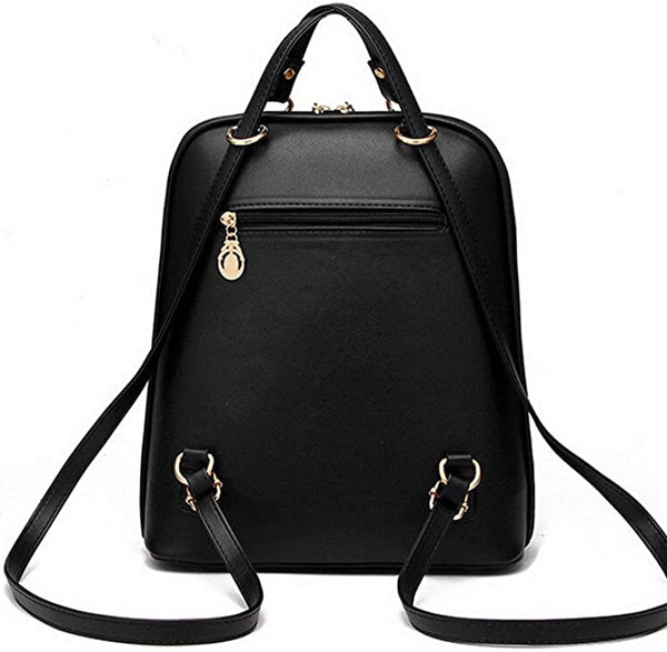 Dubkart Handbags Women's Casual Trendy Backpack Shoulder (Black)