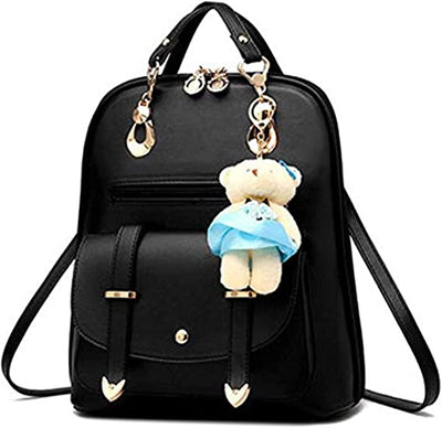 Dubkart Handbags Women's Casual Trendy Backpack Shoulder (Black)