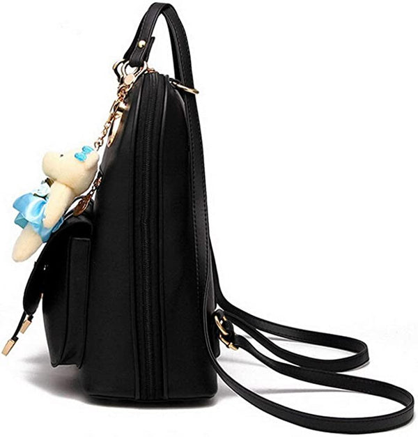 Dubkart Handbags Women's Casual Trendy Backpack Shoulder (Black)