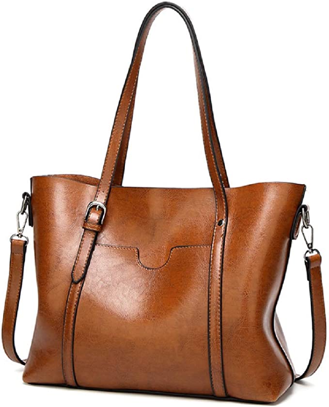 Dubkart Handbags Women Tote Hand Shoulder Bag Large Capacity (Tan)