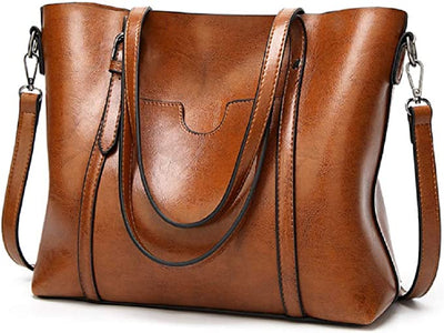 Dubkart Handbags Women Tote Hand Shoulder Bag Large Capacity (Tan)