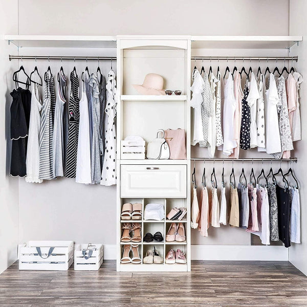 Dubkart Hangers 100 PCS Ultra Thin Non-Slip Velvet Suit Hangers Swivel Hook