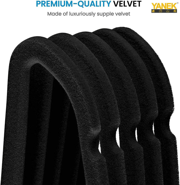 Dubkart Hangers 100 PCS Ultra Thin Non-Slip Velvet Suit Hangers Swivel Hook