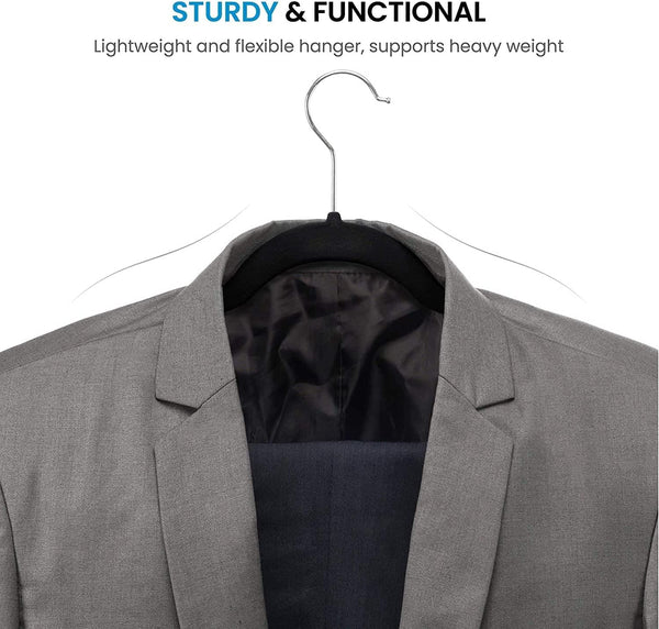 Dubkart Hangers 100 PCS Ultra Thin Non-Slip Velvet Suit Hangers Swivel Hook