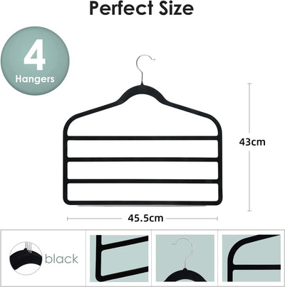 Dubkart Hangers 4 Pack Multi Layer Velvet Space Saving Clothes Hangers