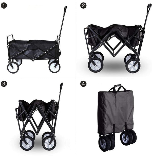 Dubkart Heavy Duty Folding Collapsible Utility Wagon Cart Trolley