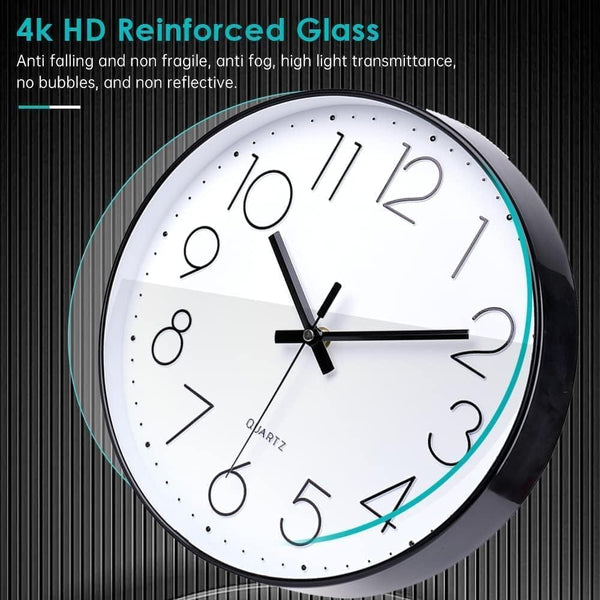 Dubkart Home decor 12 Inch Ultra-Quiet Simple Modern Wall Clock