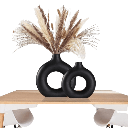 Dubkart Home decor 2 PCS Nordic Home Décor Ceramic Vase Set (Black)