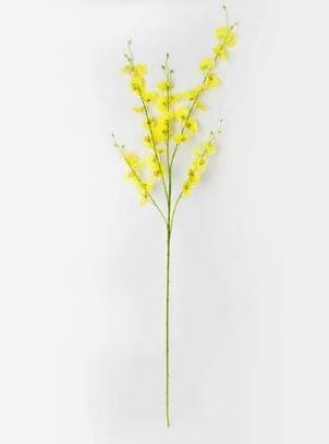 Dubkart Home decor 3 PCS Decorative Artificial Yellow Orchid Flower Plants