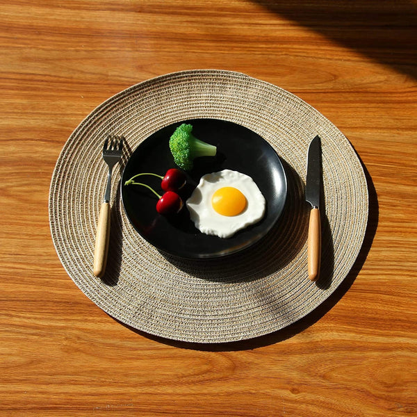 Dubkart Home decor 5 PCS Round Woven Braided Table Mats Set