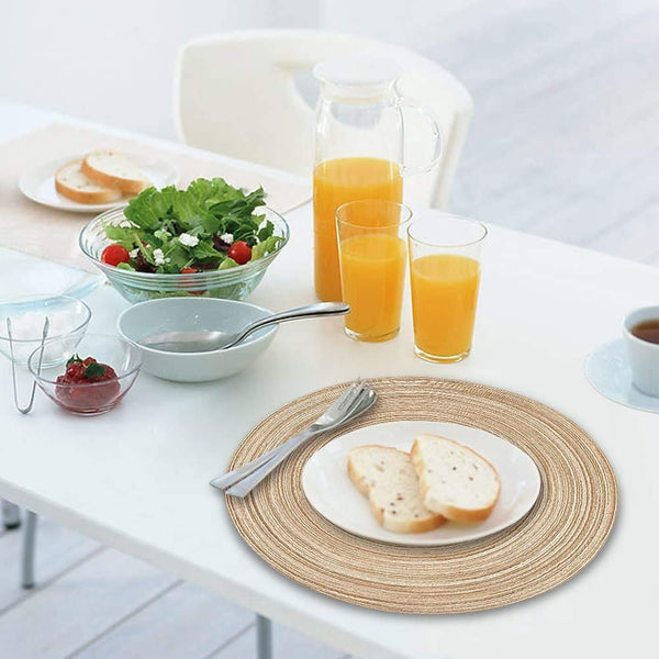 Dubkart Home decor 5 PCS Round Woven Braided Table Mats Set