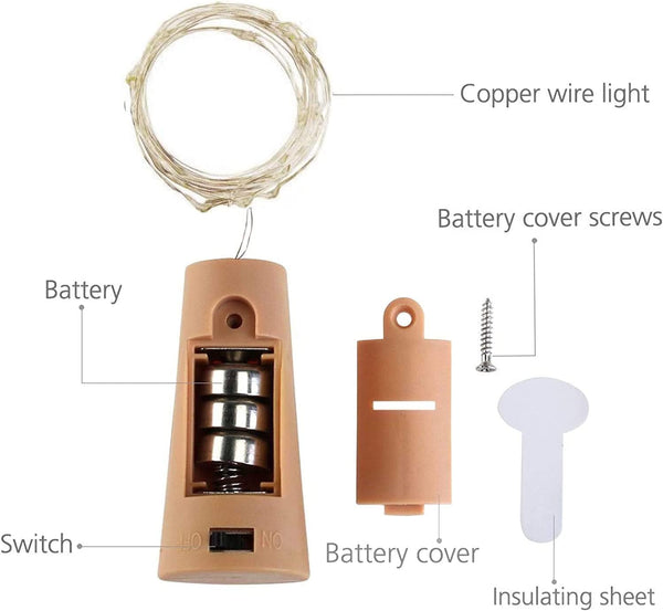 Dubkart Home decor 5 PCS Wine Bottle Cork Wire String Lights