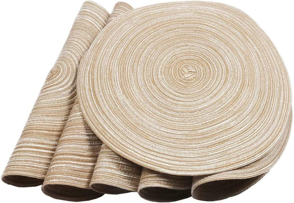 Dubkart Home decor 6 PCS Round Woven Dining Table Mats